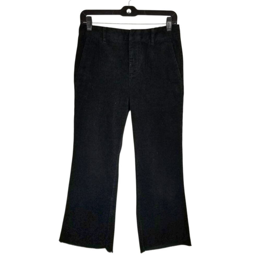 Banana Republic Women's Black Corduroy Bootcut Jeans Pants Raw Hem Size 0